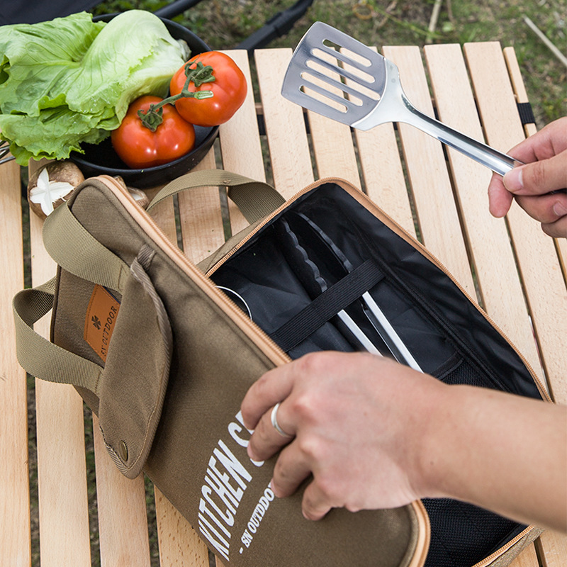 Camping Cooking Gear Set - 8-częściowy zestaw naczyń kuchennych na kemping,