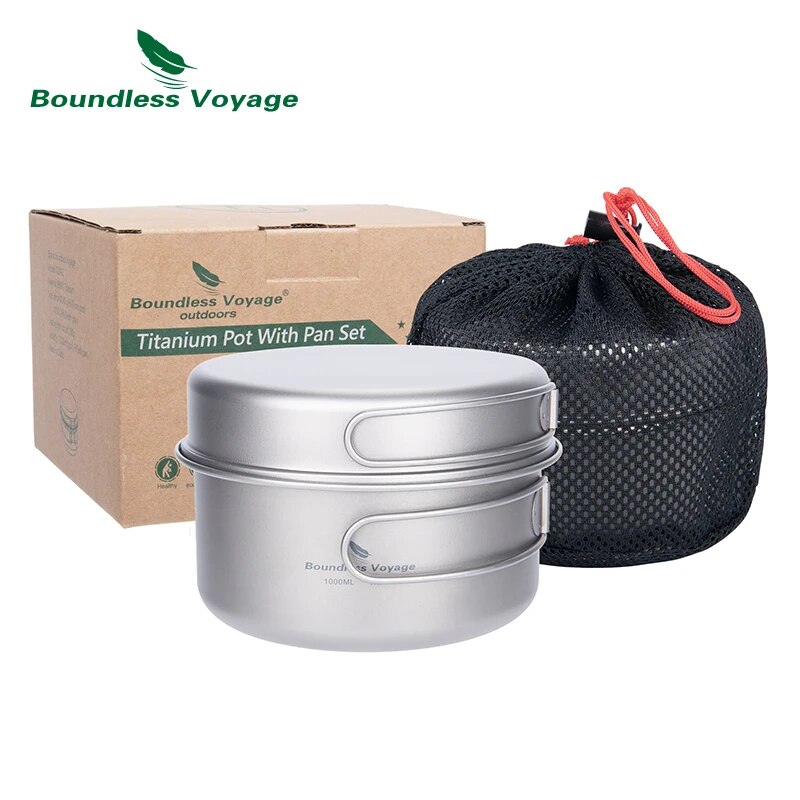 Camping Cooking Set Compact - Zestaw Tytanowych Garnków i Patelni Boundless
