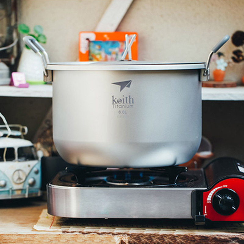 Camping Cooking Kit - Zestaw do gotowania Keith-Camping, tytanowy garnek