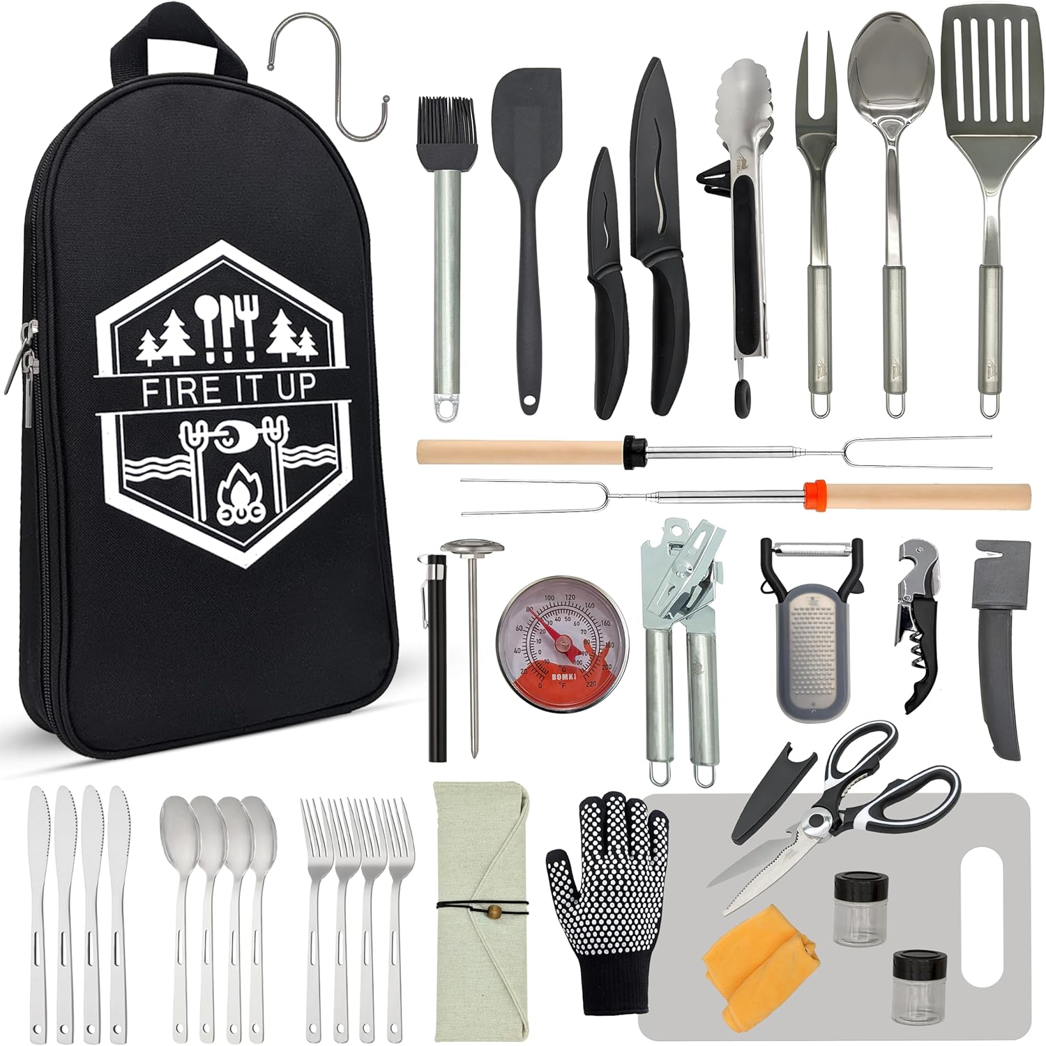 Camping Cooking Essentials Kit - Zestaw przyborów kuchennych do grillowania na