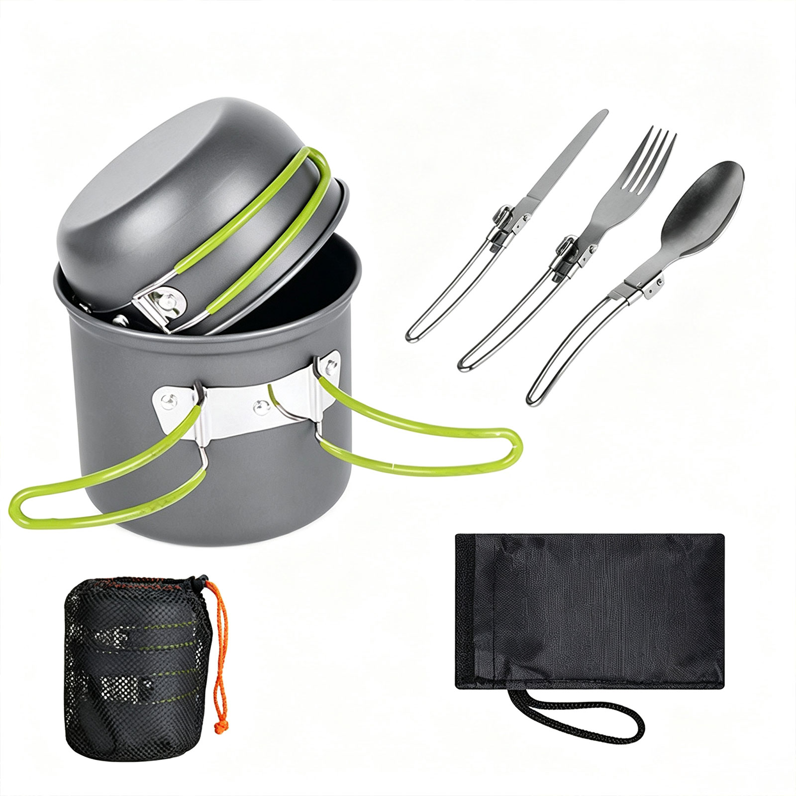 Camping Cooking Mess Kit - Zestaw naczyń kempingowych Ultralight: garnek z