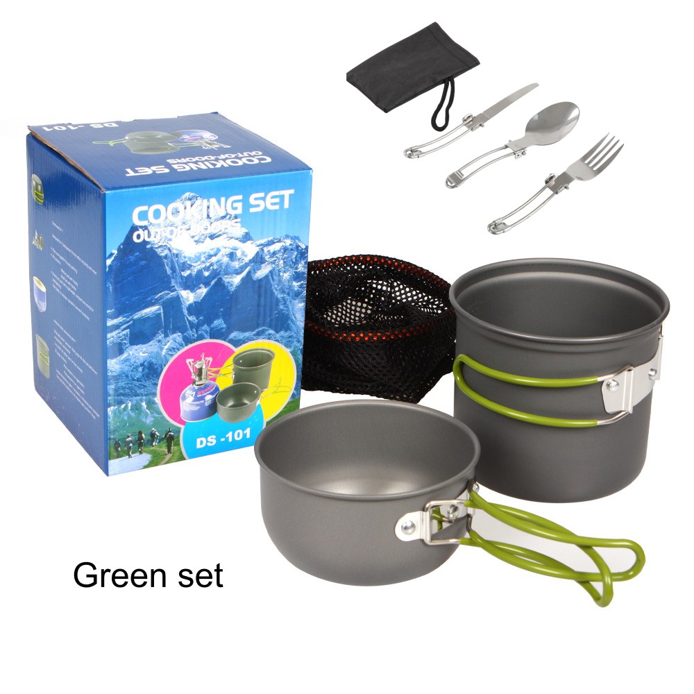 Camping Cooking Mess Kit - Zestaw naczyń kempingowych, garnki i patelnie