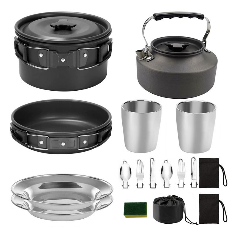 【KUPCY】 Zestaw naczyń kempingo – Camping Cooking Pan recenzja i cena