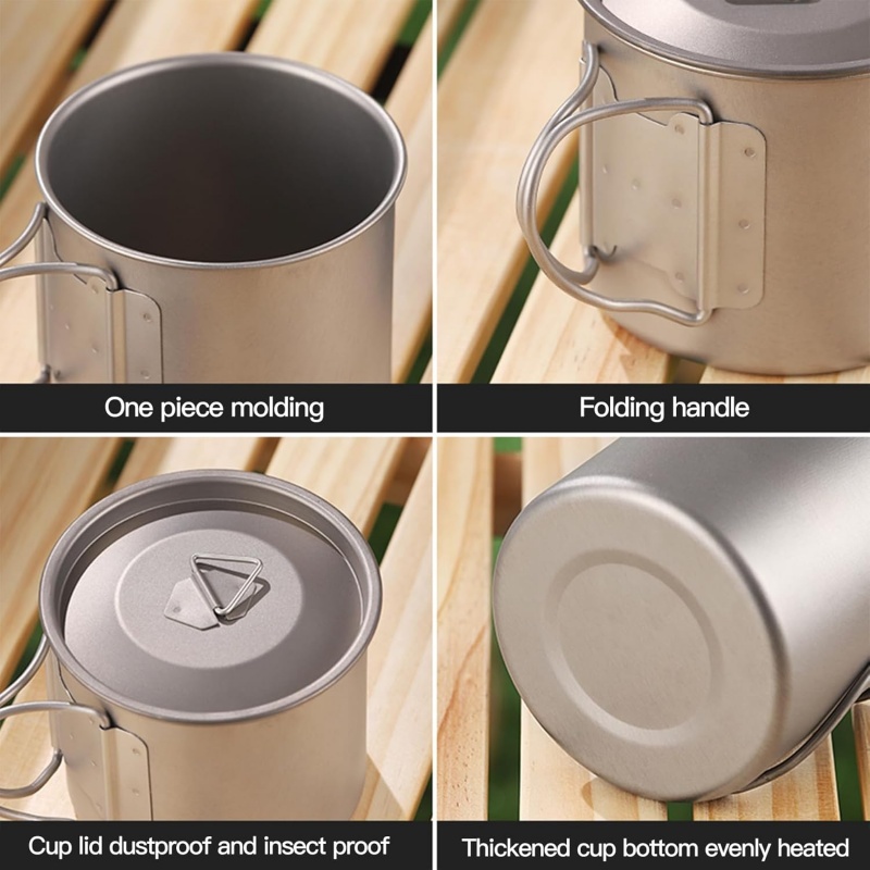 Tytanowy kubek turystyczny ze  – Camping Cooking Kit recenzja i cena