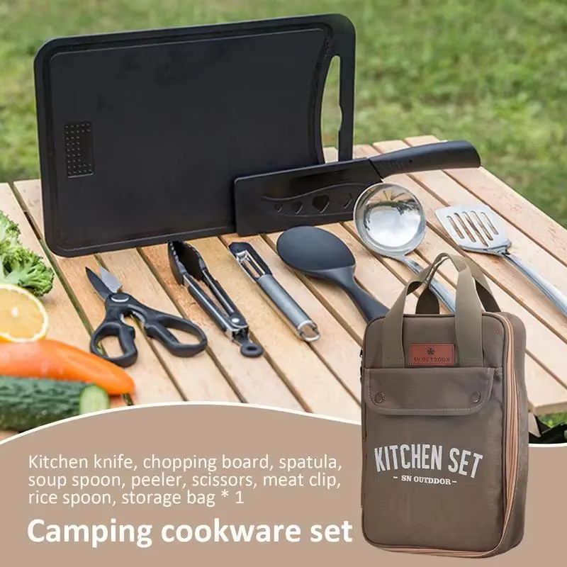 8-częściowy zestaw naczyń kuch – Camping Cooking Gear Set recenzja i cena