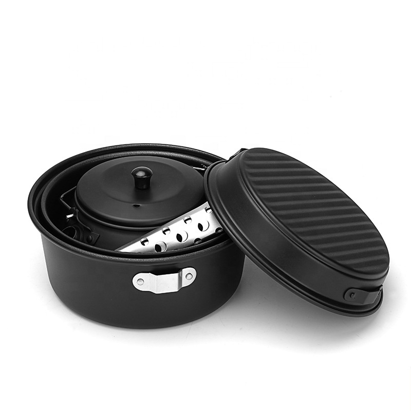 Aluminiowy zestaw naczyń kempi – Camping Cooking Mess Kit recenzja i cena