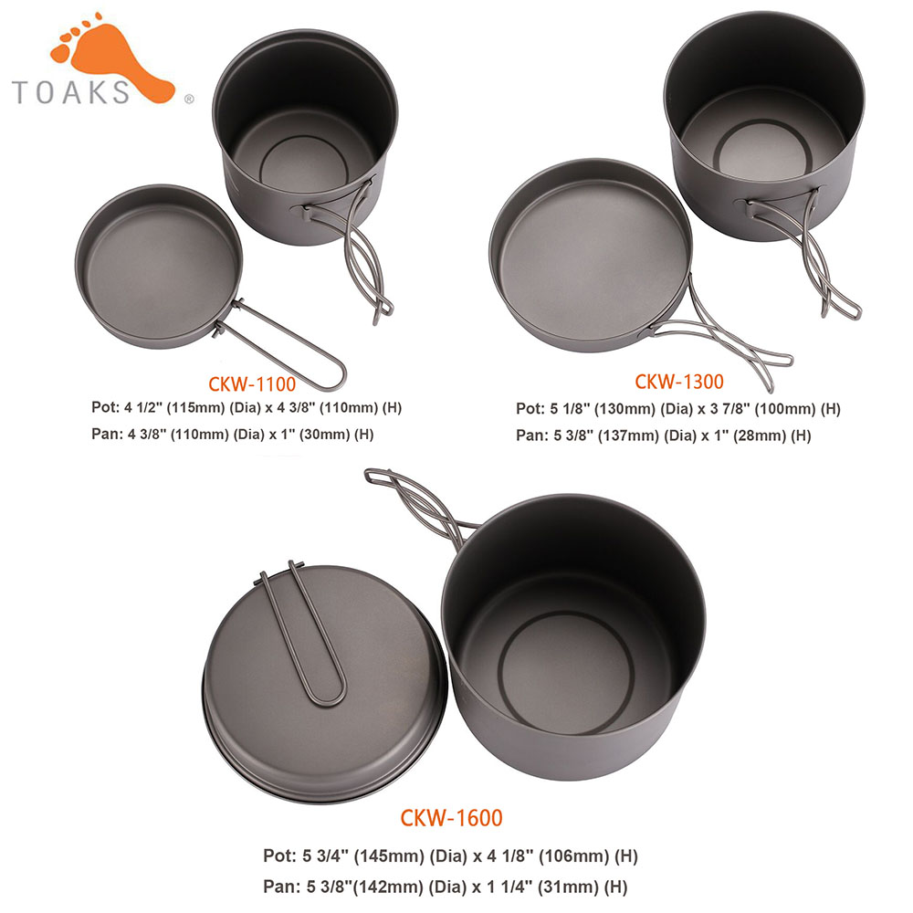 TOAKS zestaw garnków ultralekk – Camping Cooking Pan recenzja i cena