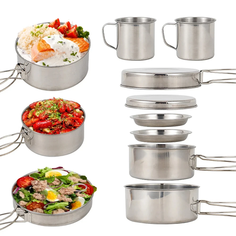 8-częściowy zestaw naczyń kemp – Camping Cooking Pan recenzja i cena