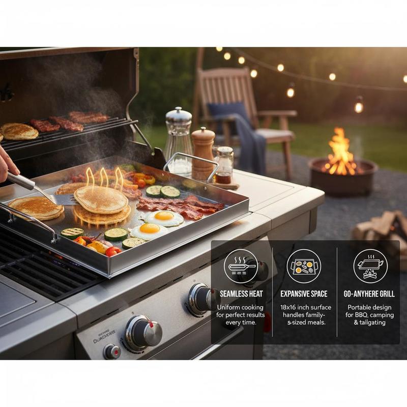 Uniwersalna płaska płyta grill – Camping Cooking Pan recenzja i cena