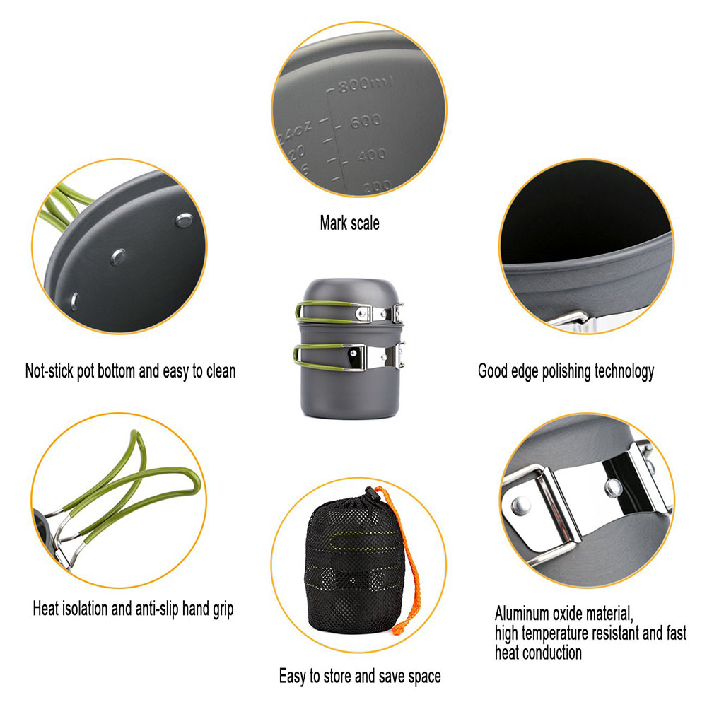 Ultralekkie garnki kempingowe  – Camping Cooking Gear Set recenzja i cena