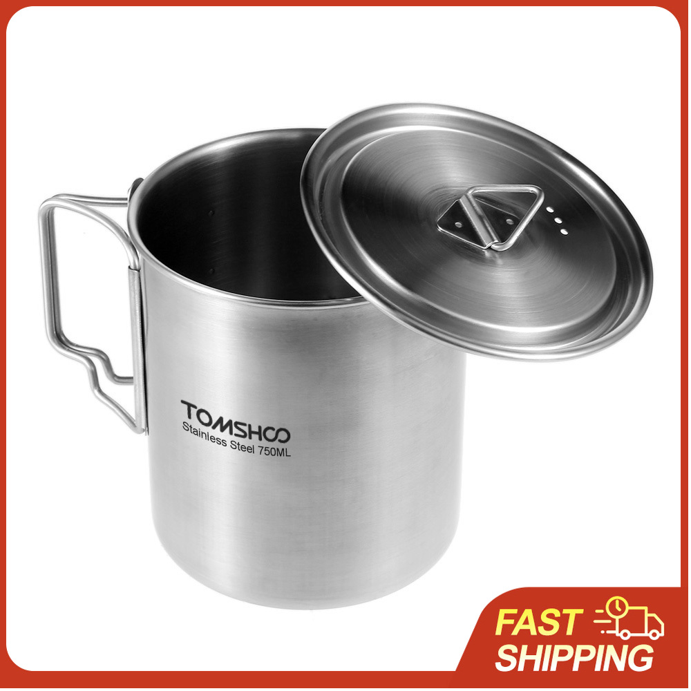 TOMSHOO 750ml Stalowy Garnek P – Camping Cooking Pot With Lid recenzja i cena