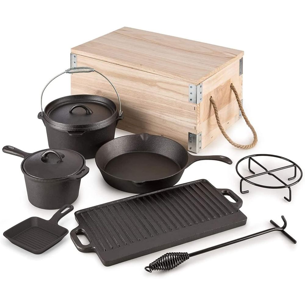 8-częściowy zestaw garnków żel – Vintage Camping Cooking Set recenzja i cena